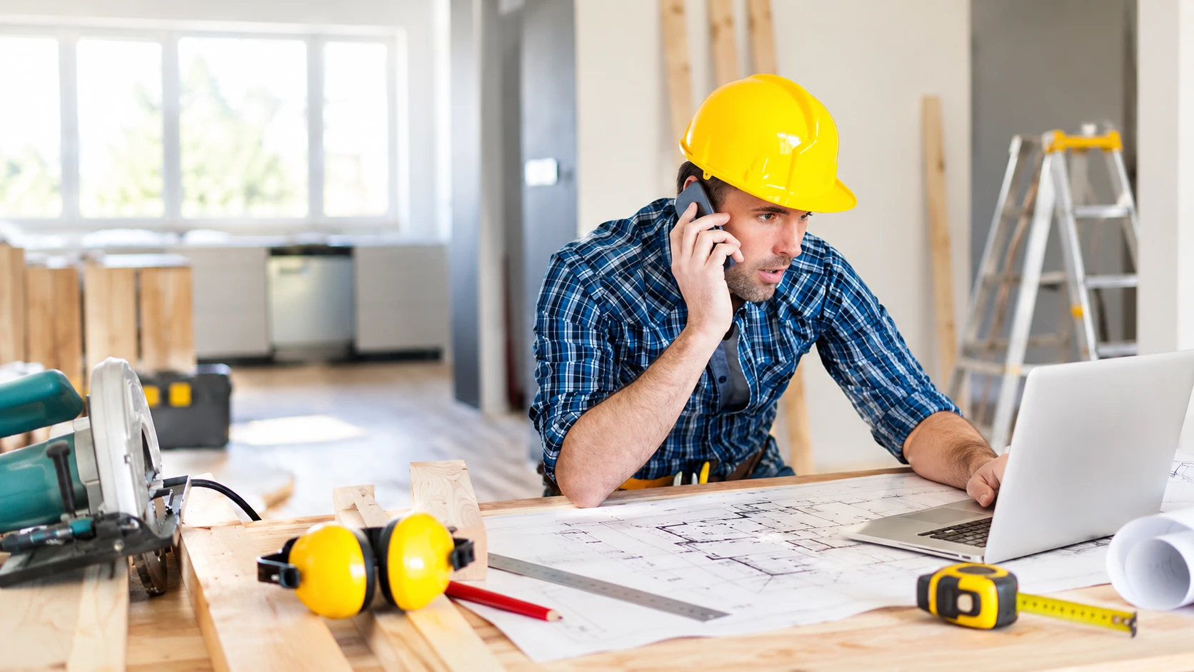 Construction professional coordinating plans